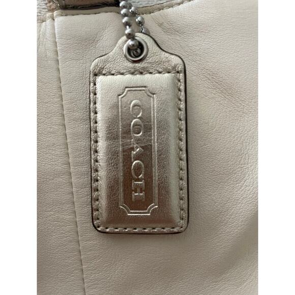 Coach Soho Ivory Shoulder Bag with Gold Straps Women's Casual Tote - Picture 3 of 11